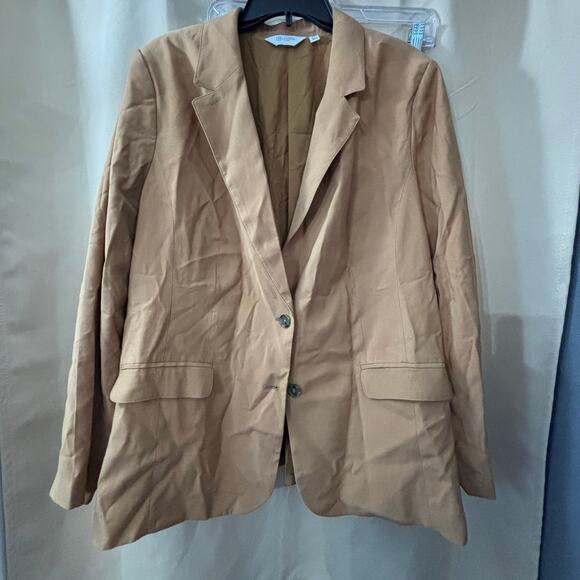 Candace Cameron Bure Women’s XL Tan Blazer 2 Button Jacket Career Work Casual - Picture 1 of 3